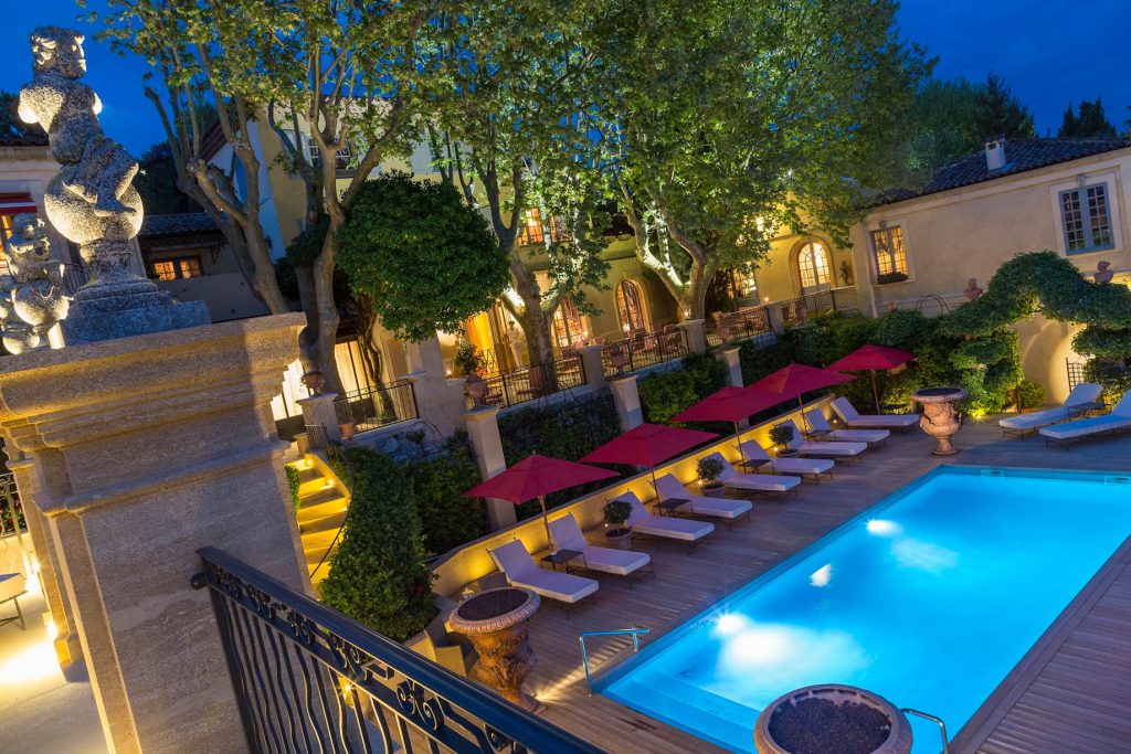 Villa Gallici Relais Châteaux Hotel - Aix-en-Provence, France - Pool Exterior Night