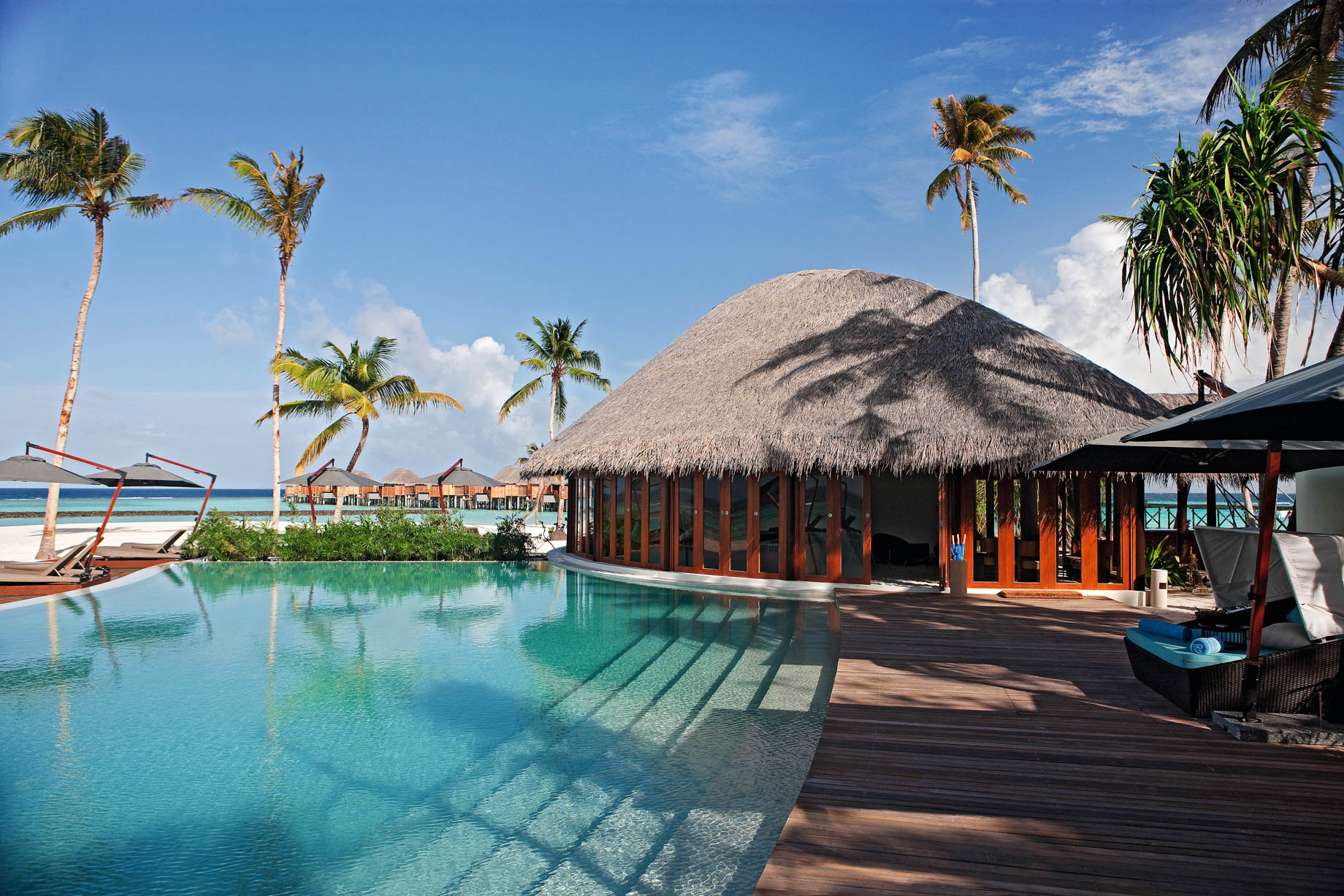 Constance Halaveli Resort – North Ari Atoll, Maldives – Resort Pool Deck Ocean View