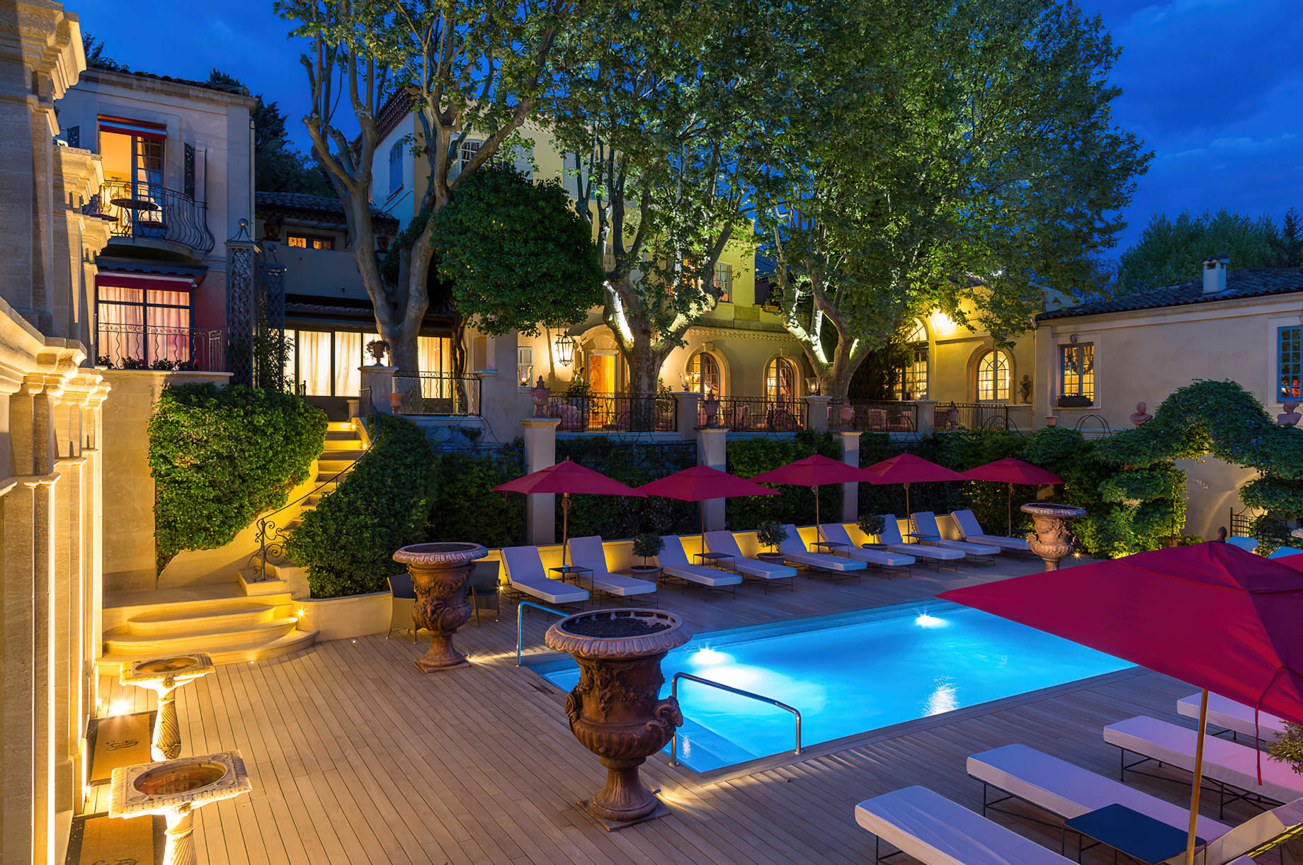 Villa Gallici Relais Châteaux Hotel – Aix-en-Provence, France – Pool Exterior Night