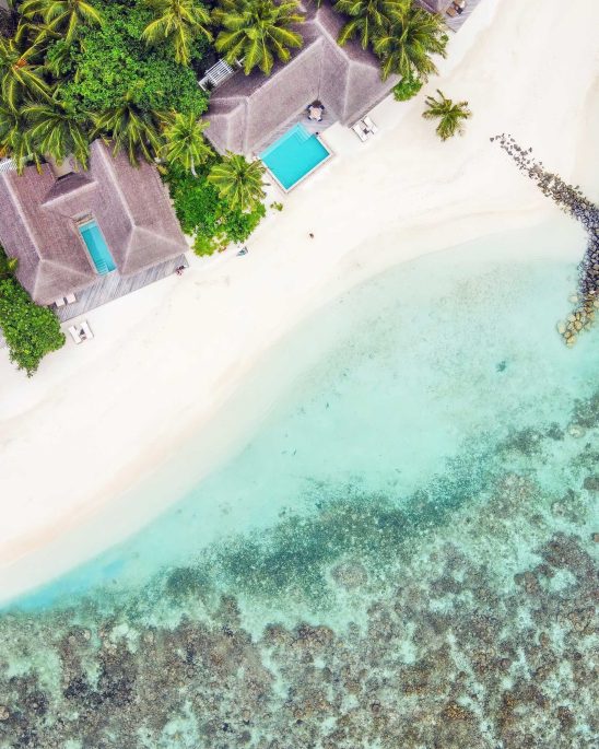 Baglioni Resort Maldives - Maagau Island, Rinbudhoo, Maldives - Beach Villas Overhead Aerial View