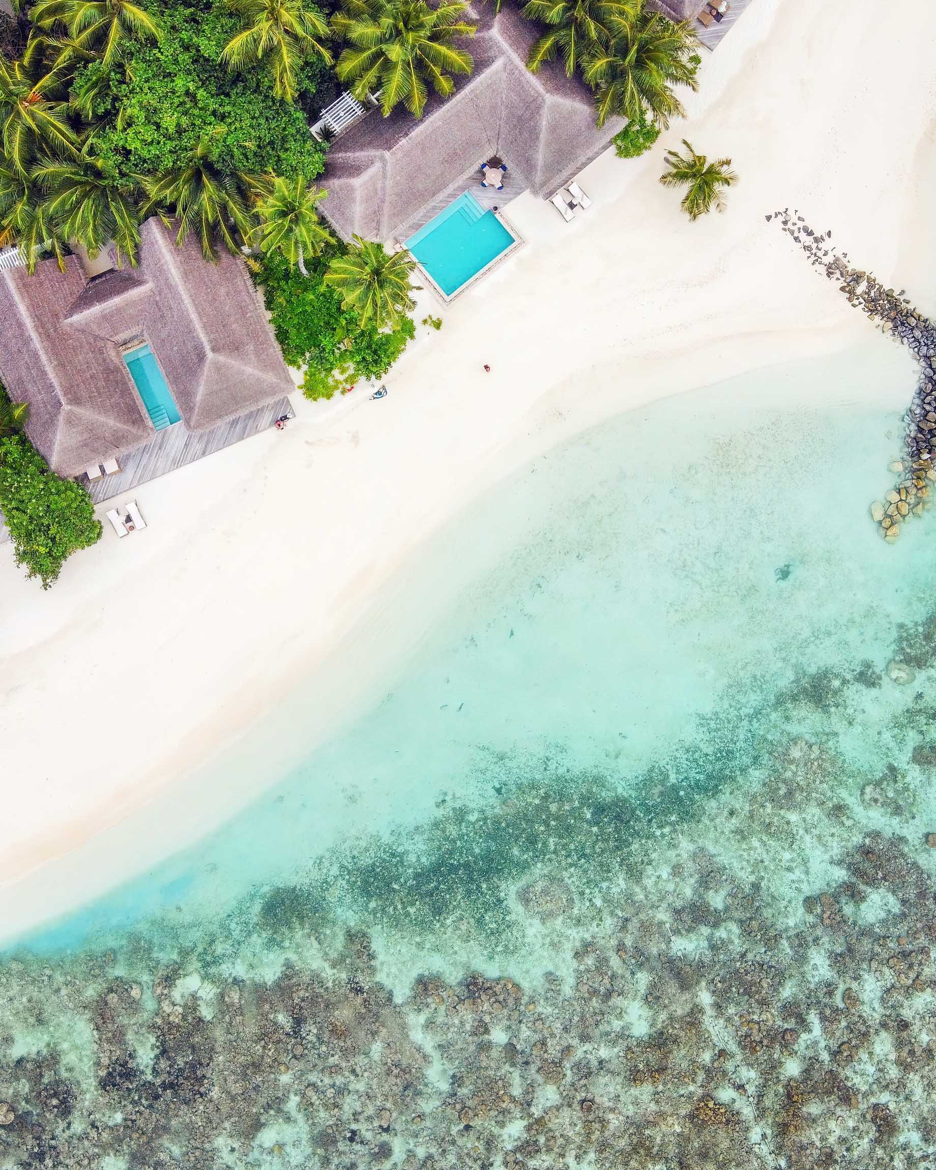Baglioni Resort Maldives – Maagau Island, Rinbudhoo, Maldives – Beach Villas Overhead Aerial View