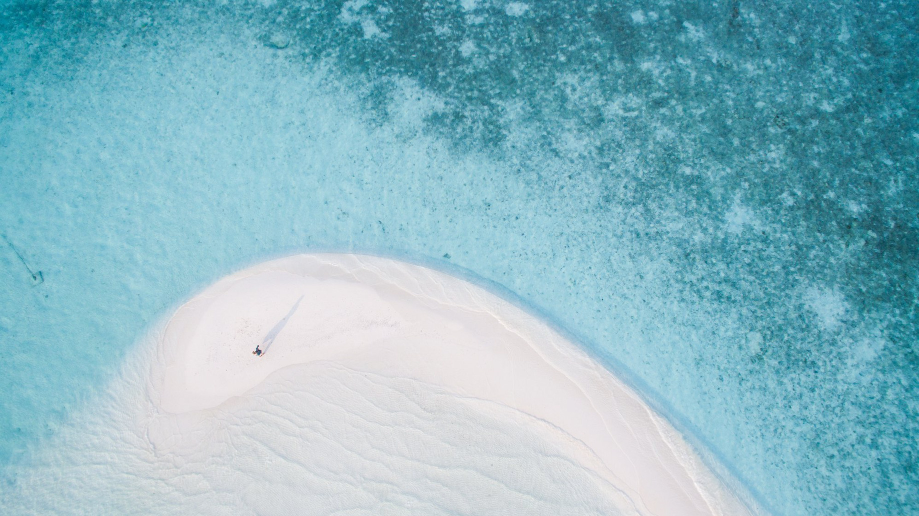 Anantara Thigu Maldives Resort – South Male Atoll, Maldives – Sandbar Overhead Aerial View