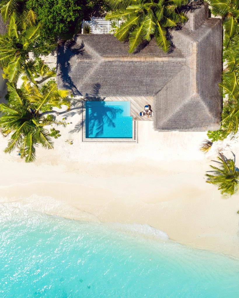 Baglioni Resort Maldives - Maagau Island, Rinbudhoo, Maldives - Beach Villa Overhead Aerial View