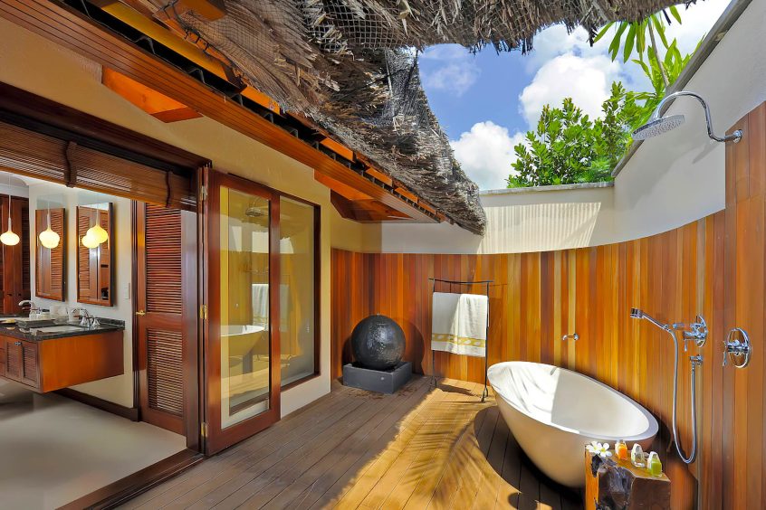 Constance Lemuria Resort - Praslin, Seychelles - Presidential Villa Bathroom and Outdoor Shower