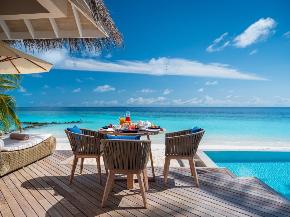 Baglioni Resort Maldives - Maagau Island, Rinbudhoo, Maldives - Beach Villa Pool Deck Dining Ocean View