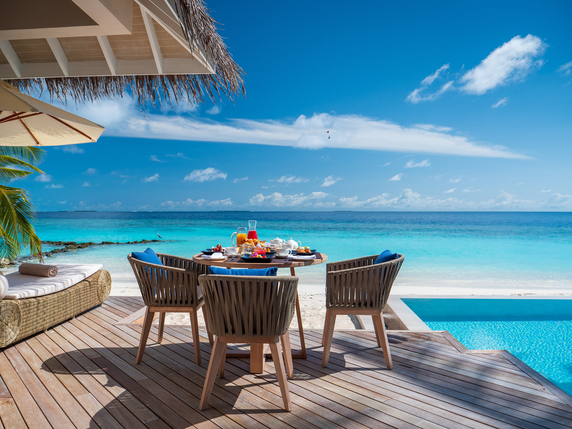 Baglioni Resort Maldives – Maagau Island, Rinbudhoo, Maldives – Beach Villa Pool Deck Dining Ocean View