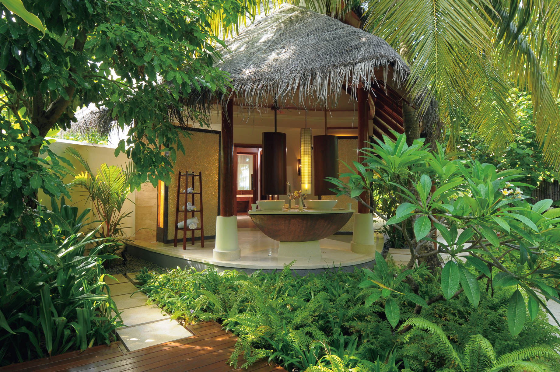 Constance Halaveli Resort – North Ari Atoll, Maldives – Double Storey Beach Villa Outdoor Bathroom