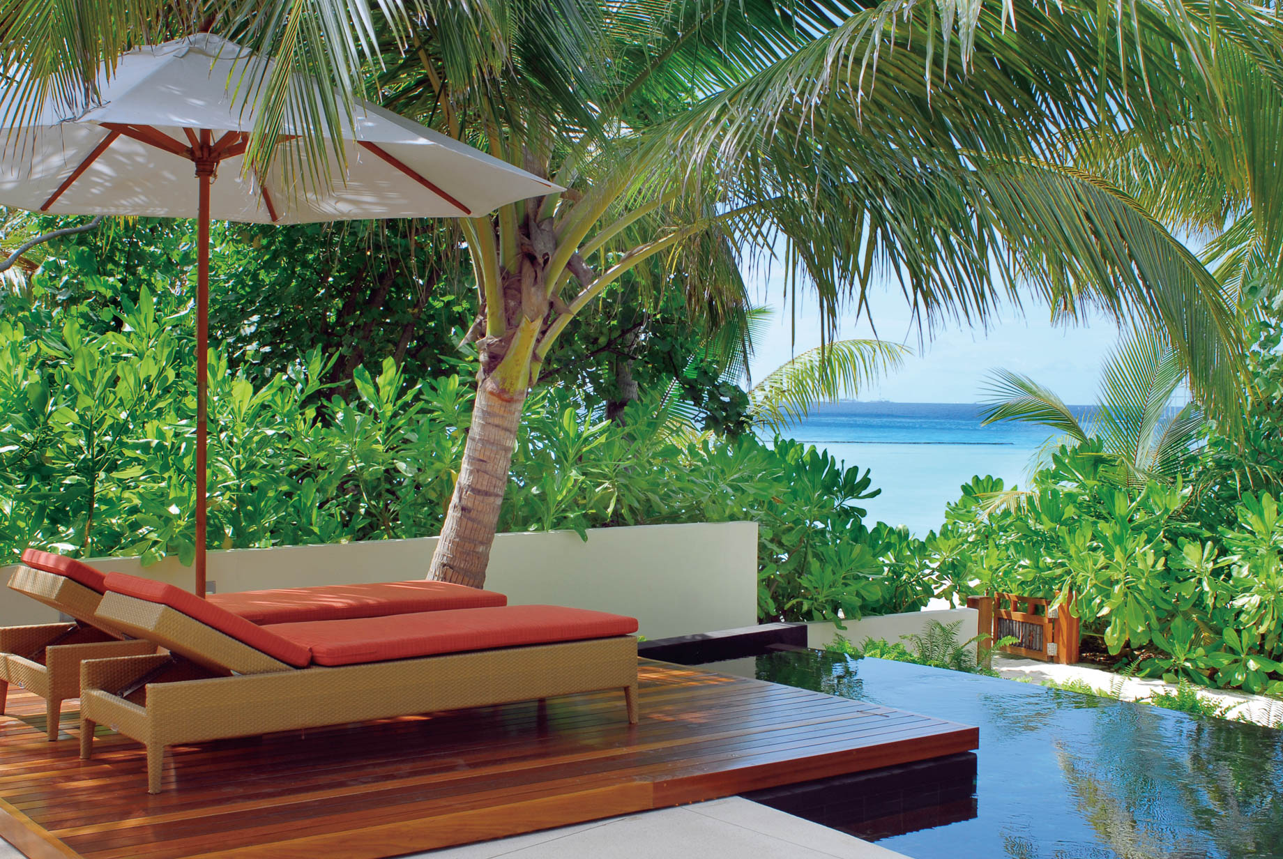Constance Halaveli Resort – North Ari Atoll, Maldives – Double Storey Beach Villa Pool Deck Ocean View