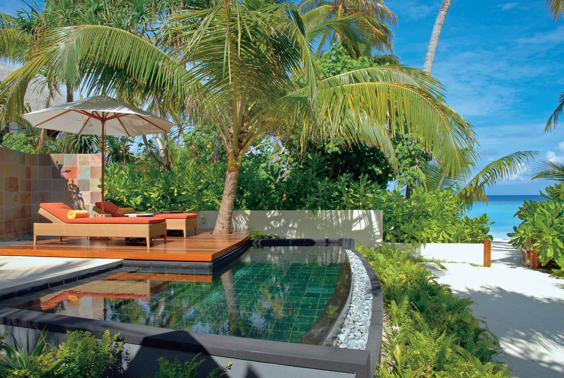 Constance Halaveli Resort – North Ari Atoll, Maldives – Double Storey Beach Villa Pool Deck