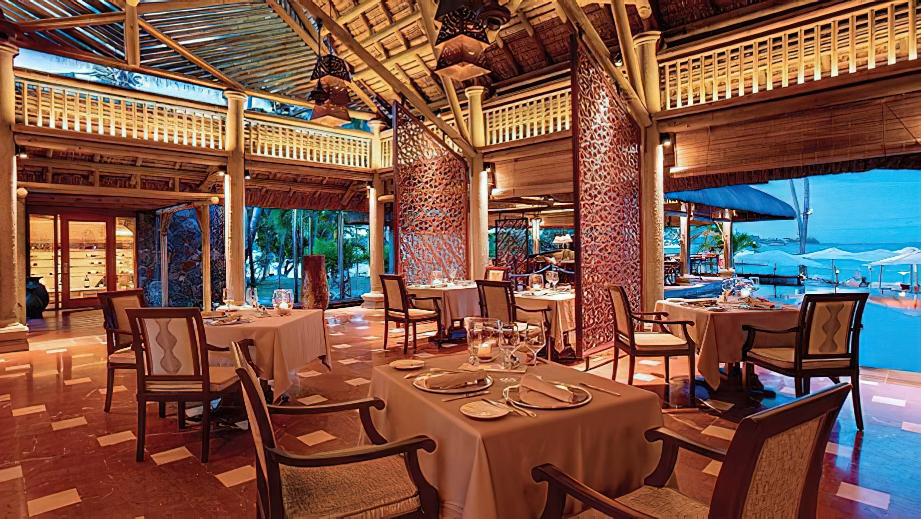 Constance Prince Maurice Resort – Mauritius – Archipel Restaurant Dining Night View