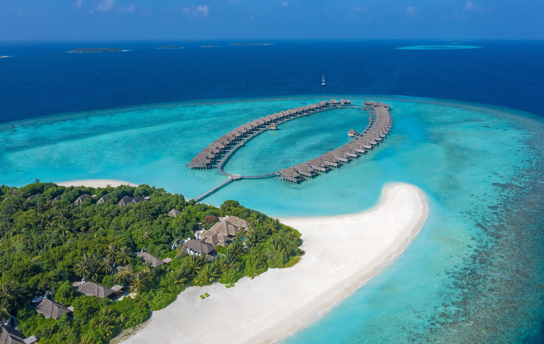Anantara Kihavah Maldives Villas Resort – Baa Atoll, Maldives – Four Bedroom Beach Pool Residence Aerial View