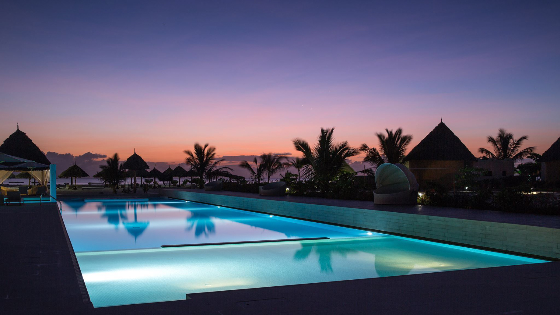 Gold Zanzibar Beach House & Spa Resort – Nungwi, Zanzibar, Tanzania – Resort Pool Night View