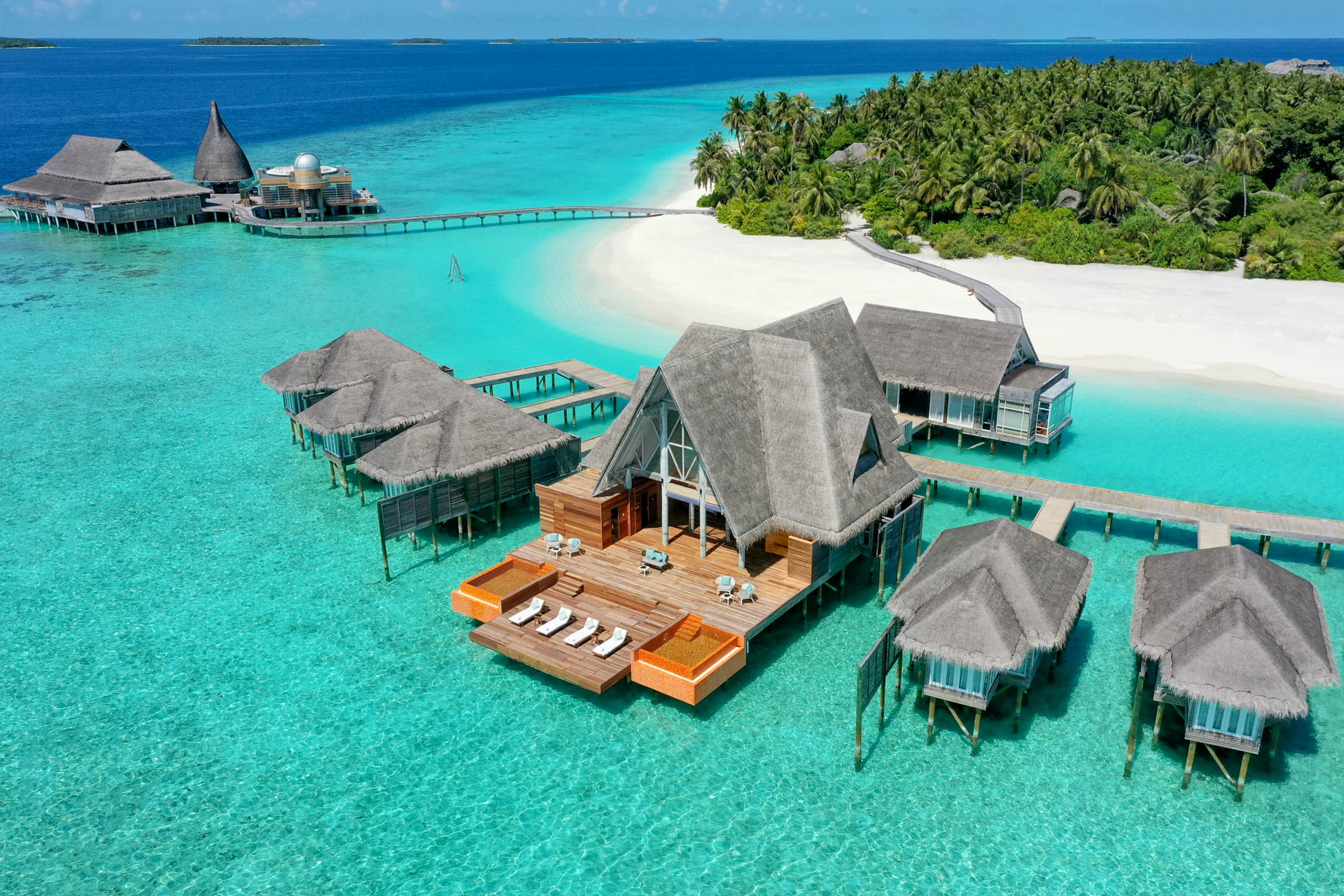 Anantara Kihavah Maldives Villas Resort - Baa Atoll, Maldives - Spa Aerial View