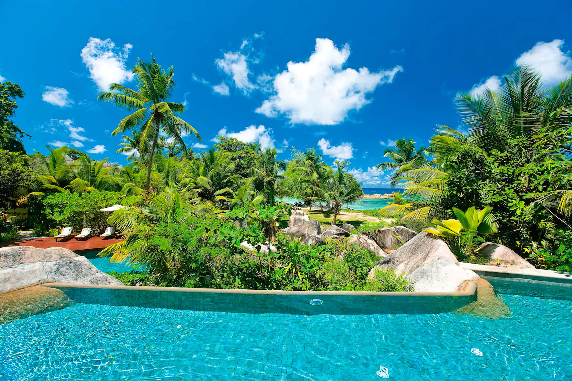 Constance Lemuria Resort – Praslin, Seychelles – Pool Beach View