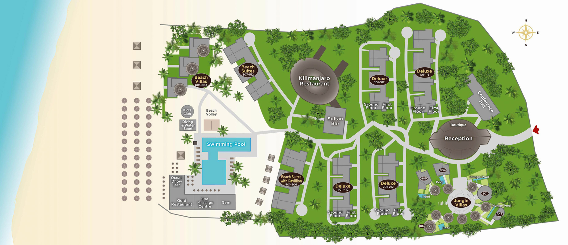 Gold Zanzibar Beach House & Spa Resort – Nungwi, Zanzibar, Tanzania – Map