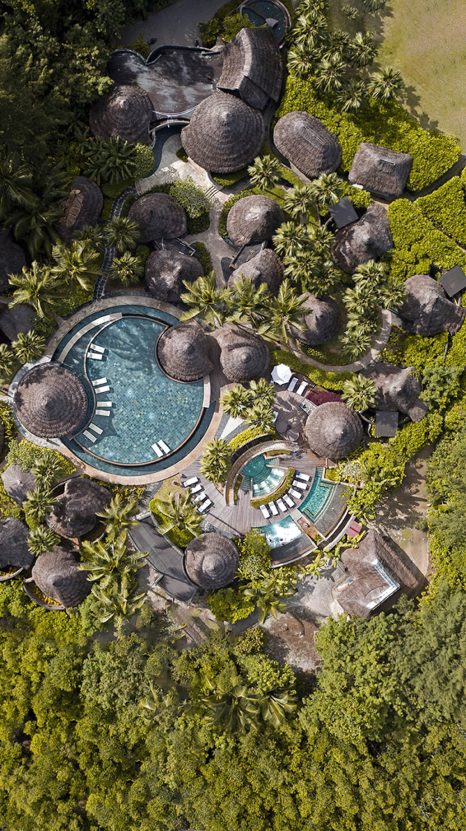 Constance Ephelia Resort - Port Launay, Mahe, Seychelles - Spa Pool Overhead Aerial View