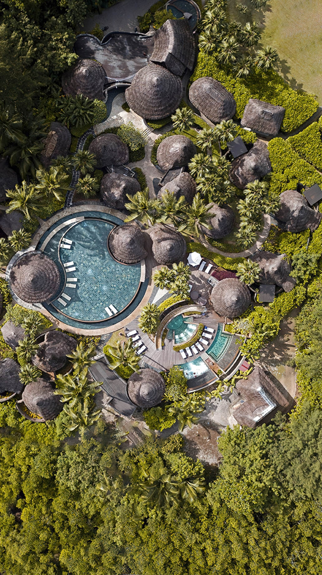 Constance Ephelia Resort - Port Launay, Mahe, Seychelles - Spa Pool Overhead Aerial View