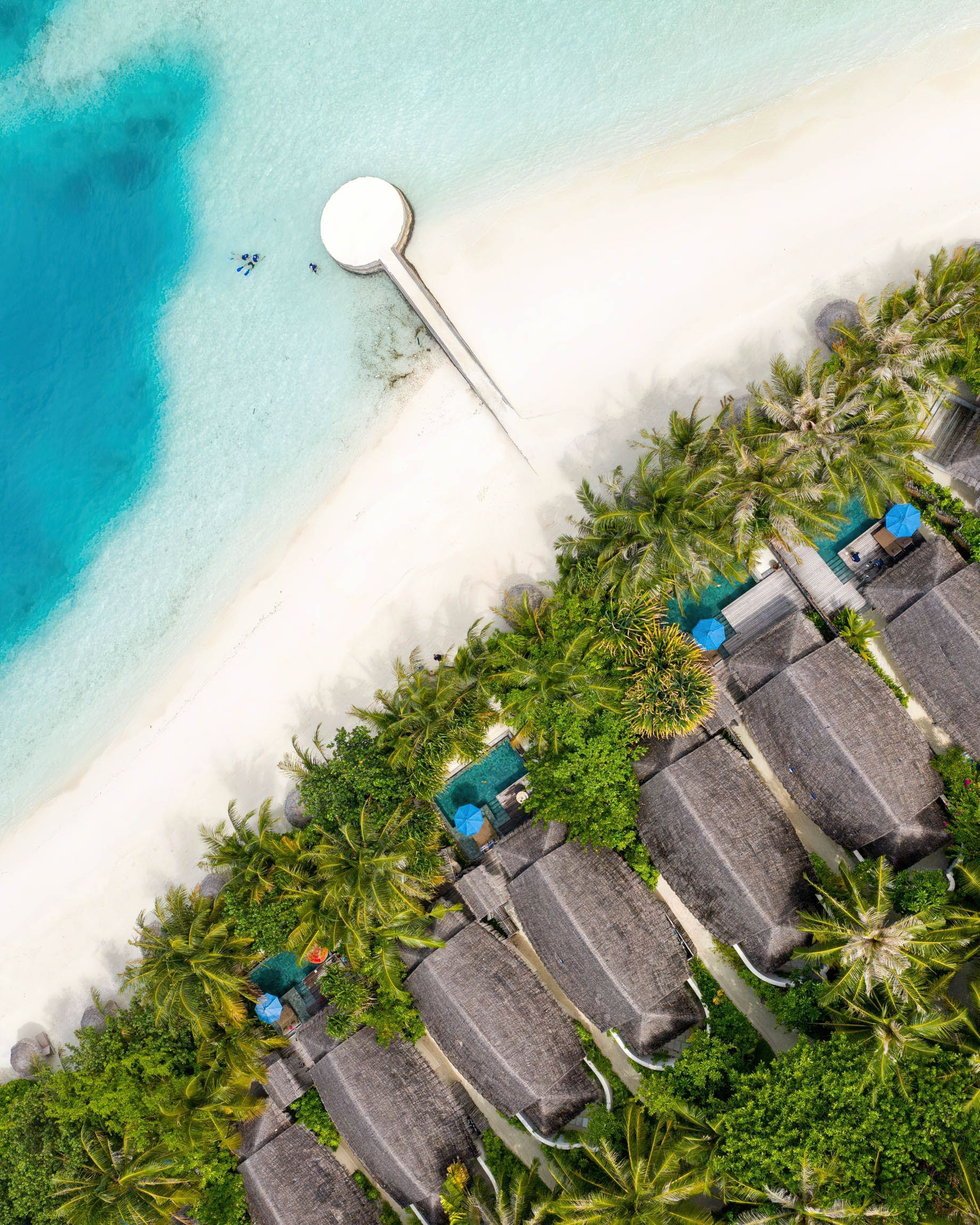 Anantara Thigu Maldives Resort - South Male Atoll, Maldives - Private Sand Jetty Aerial View