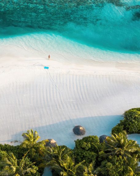Anantara Thigu Maldives Resort - South Male Atoll, Maldives - White Sand Beach Aerial View
