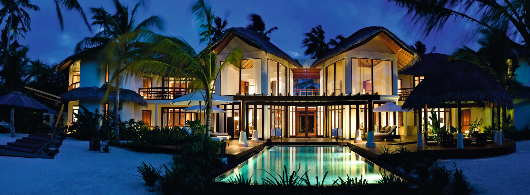 Constance Halaveli Resort - North Ari Atoll, Maldives - Presidential Villa Exterior Night View