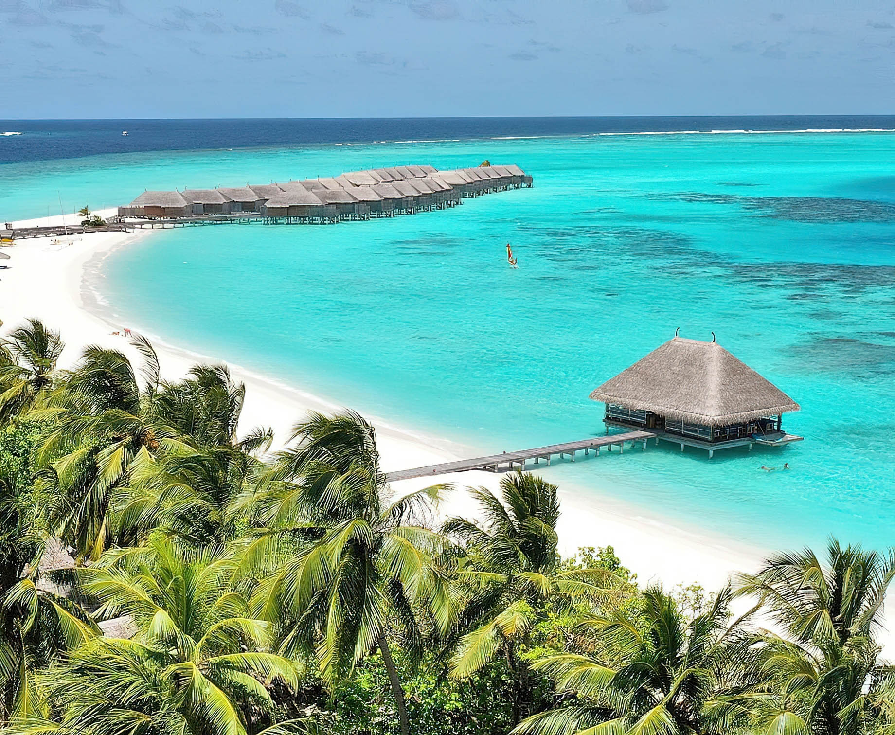 Constance Moofushi Resort – South Ari Atoll, Maldives – Resort Ocean View Aerial