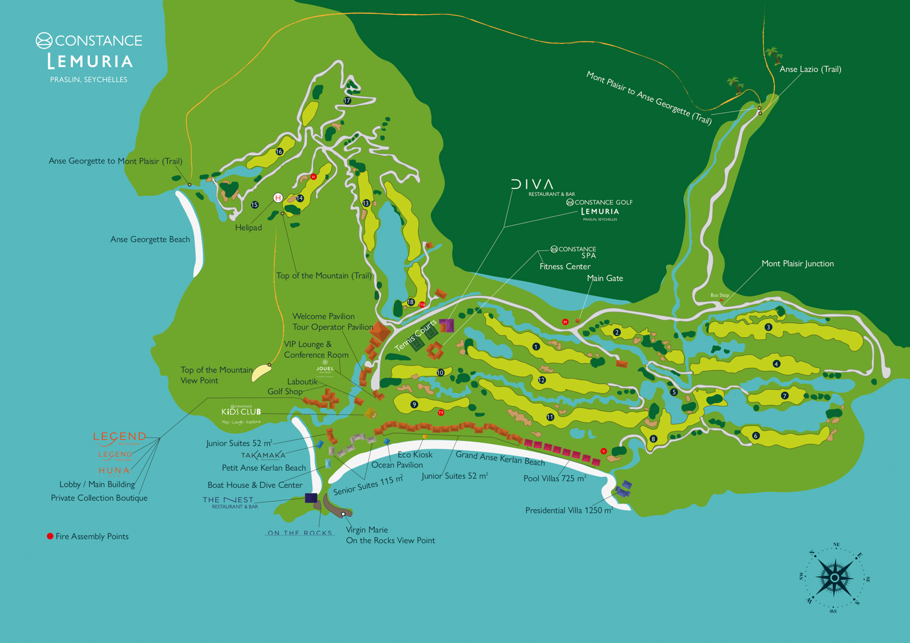 Constance Lemuria Resort – Praslin, Seychelles – Map