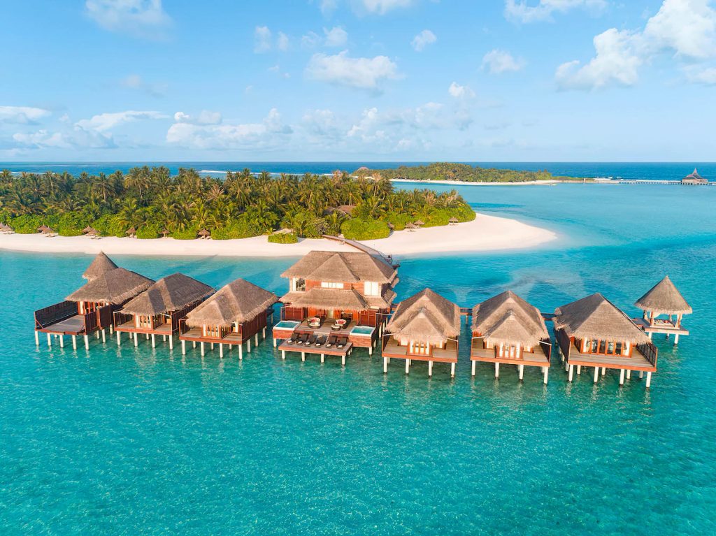 Anantara Thigu Maldives Resort - South Male Atoll, Maldives - Overwater Spa Aerial View