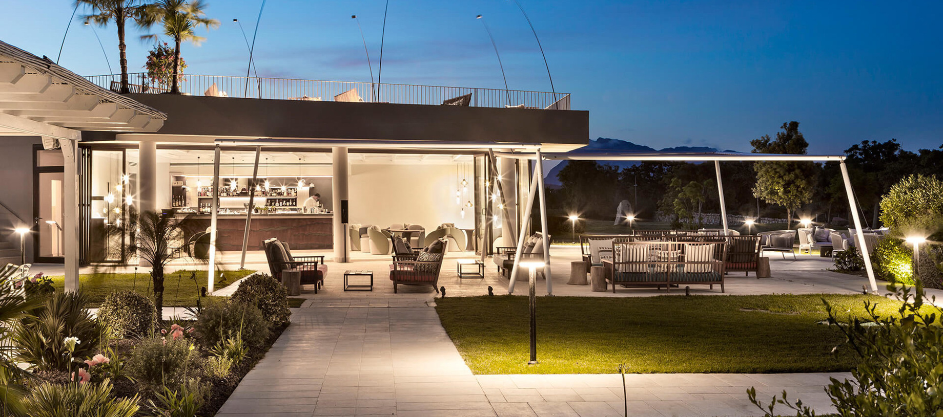 Baglioni Resort Sardinia - San Teodoro, Sardegna, Italy - Pool Bar Exterior Night View