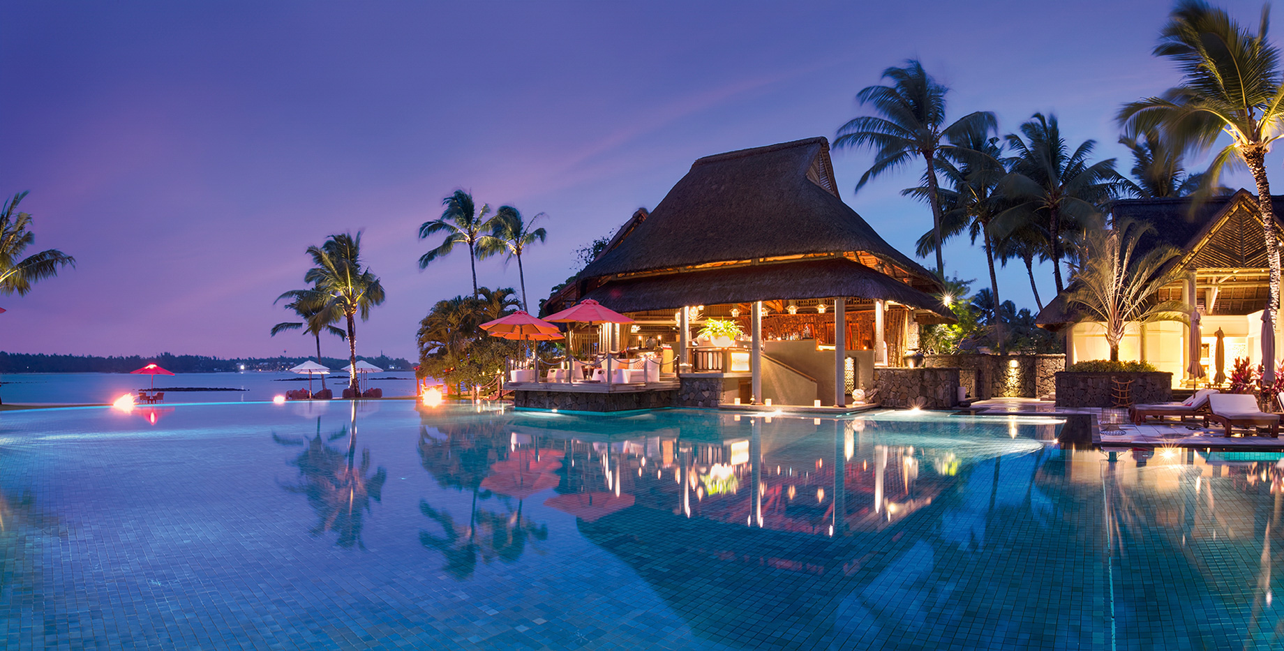 Constance Prince Maurice Resort – Mauritius – Exterior Pool Night