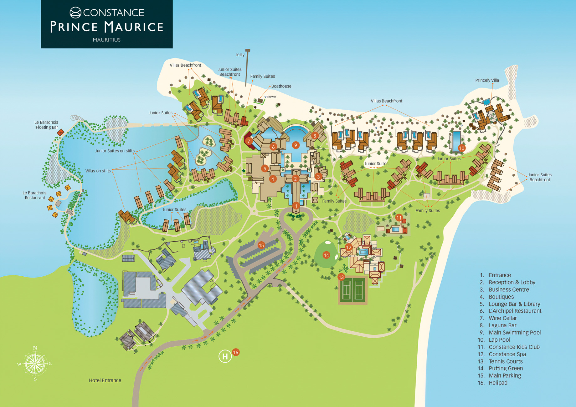 Constance Prince Maurice Resort – Mauritius – Map