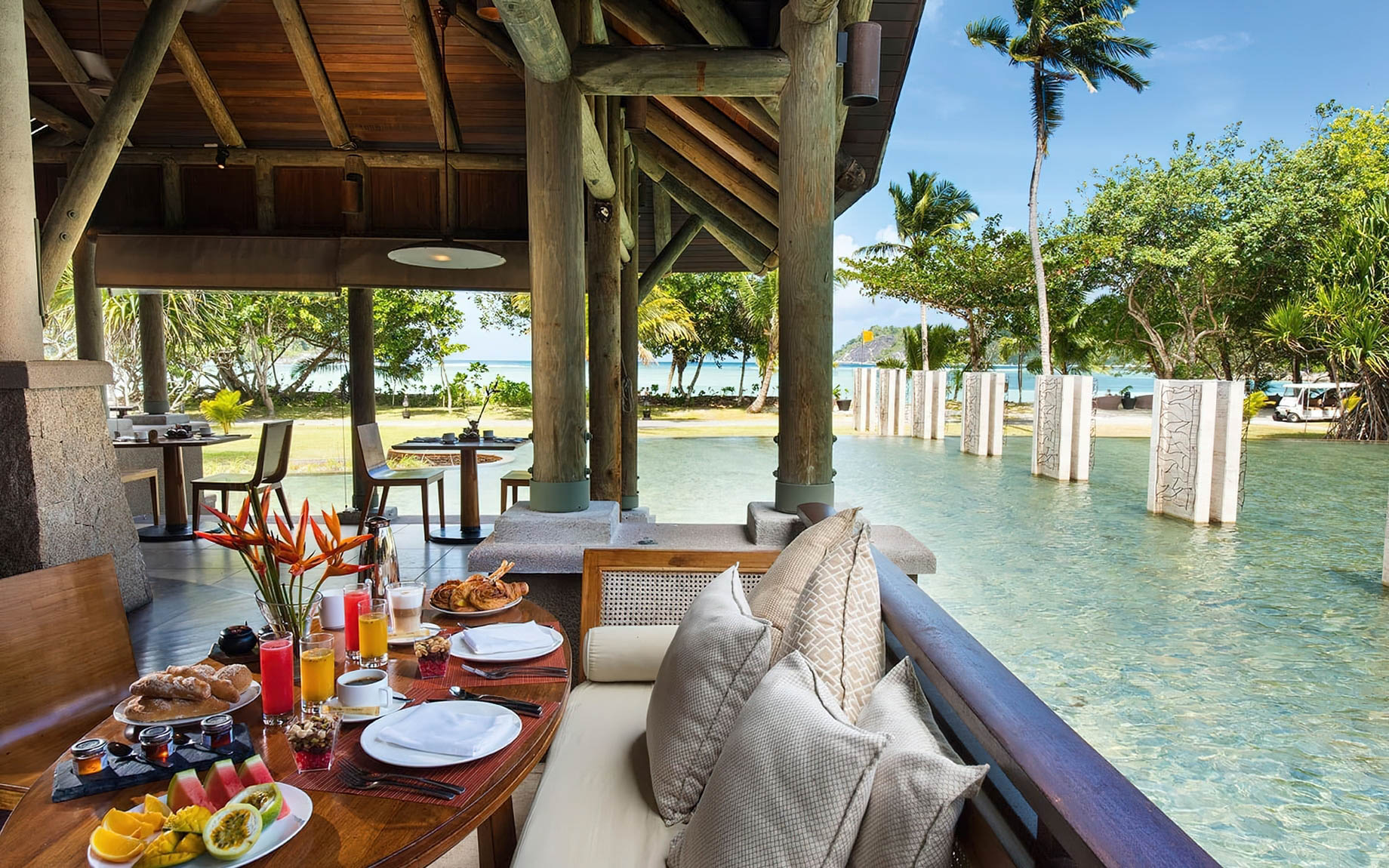 Constance Ephelia Resort - Port Launay, Mahe, Seychelles - Corossol Buffet Restaurant Pool View