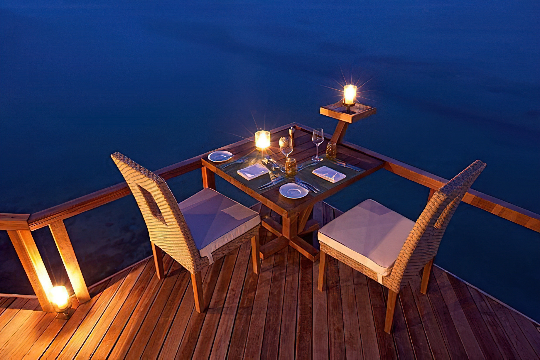 Constance Moofushi Resort – South Ari Atoll, Maldives – Overwater Dining Night