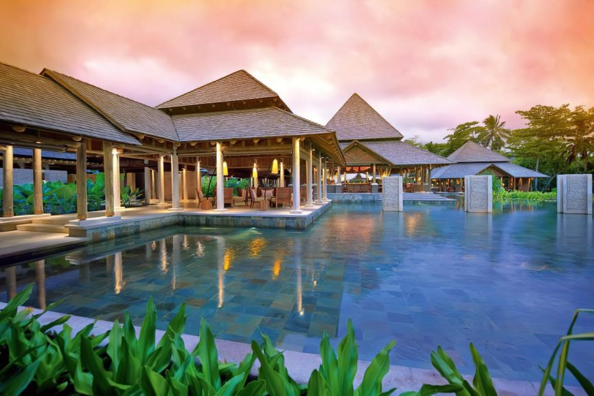 Constance Ephelia Resort - Port Launay, Mahe, Seychelles - Corossol Buffet Restaurant Sunset View
