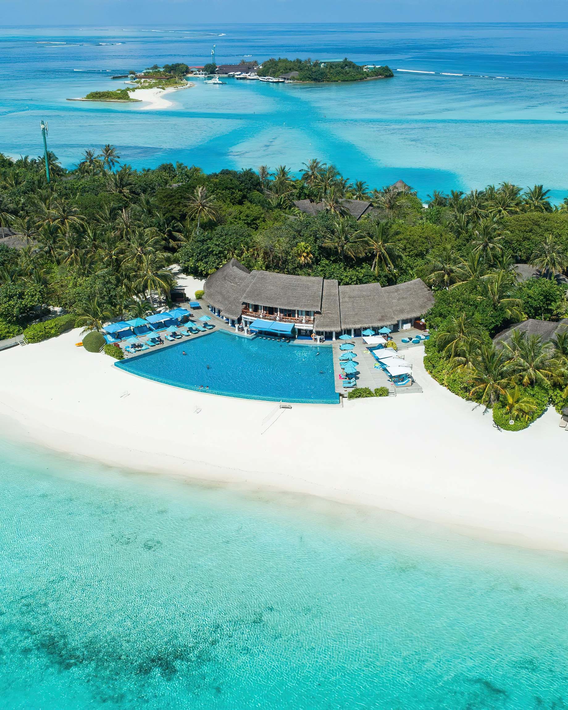 Anantara Thigu Maldives Resort – South Male Atoll, Maldives – Resort Pool Aerial View