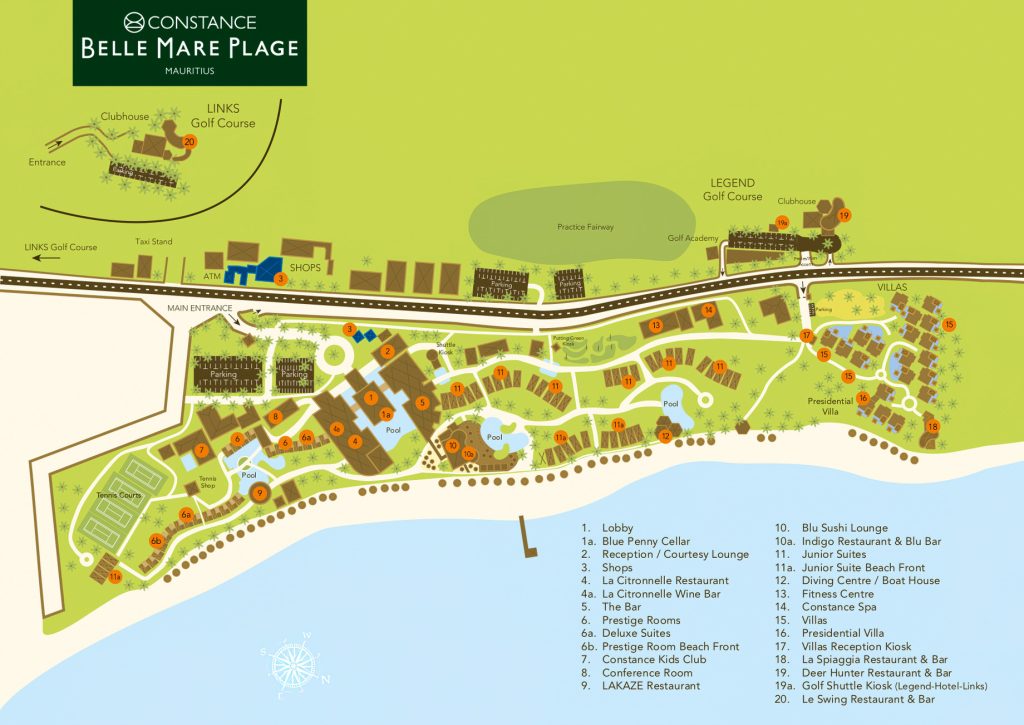 Constance Belle Mare Plage Resort - Mauritius - Map