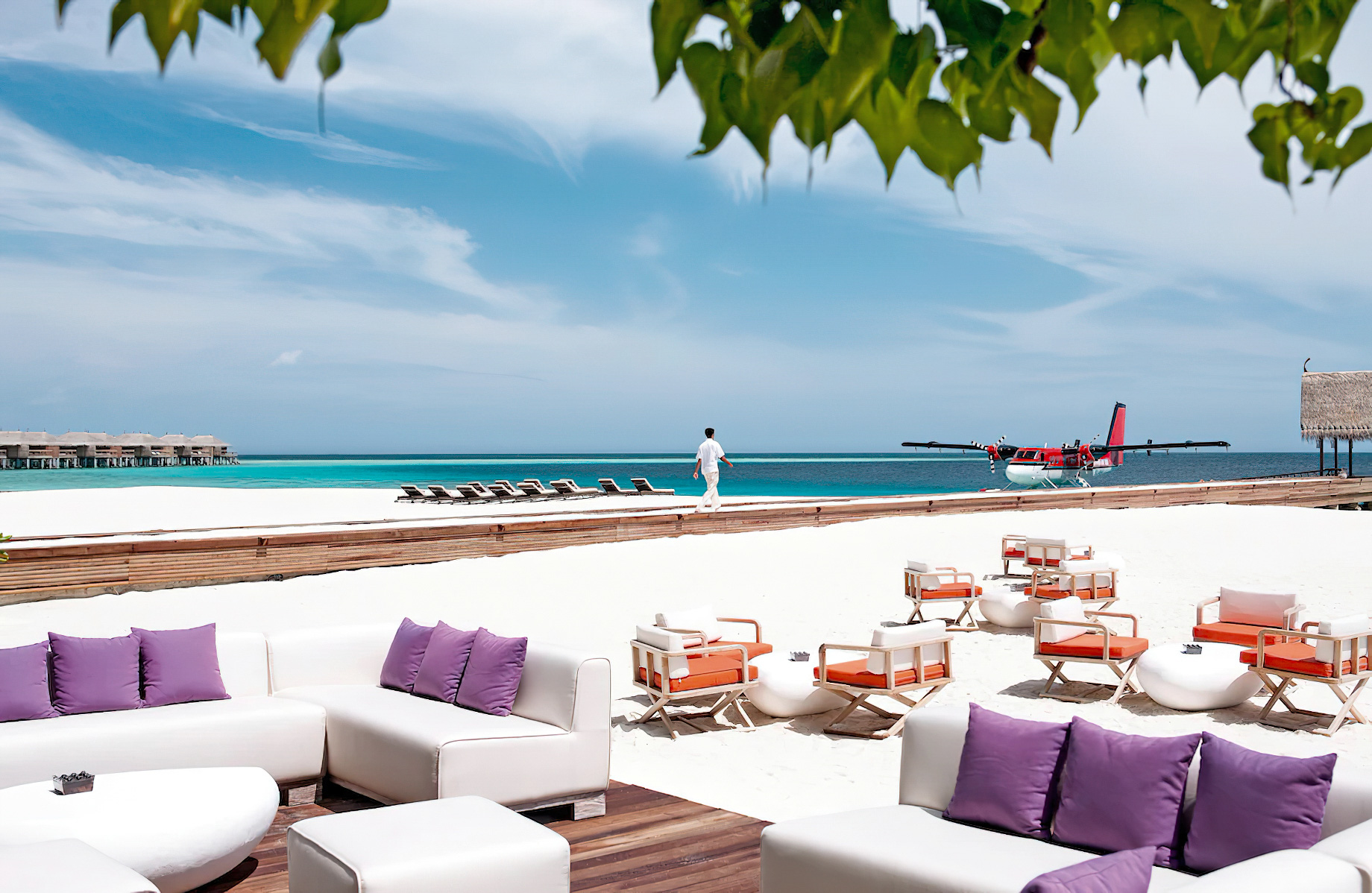 Constance Moofushi Resort – South Ari Atoll, Maldives – Outdoor Beach Lounge Chairs