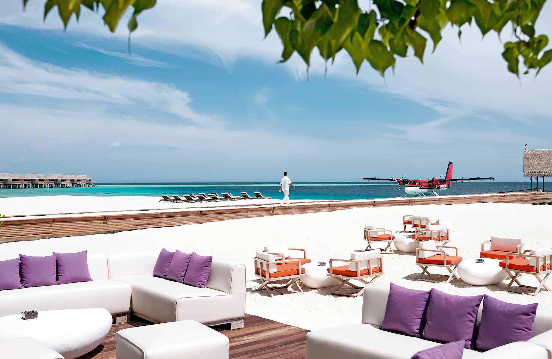 Constance Moofushi Resort - South Ari Atoll, Maldives - Outdoor Beach Lounge Chairs