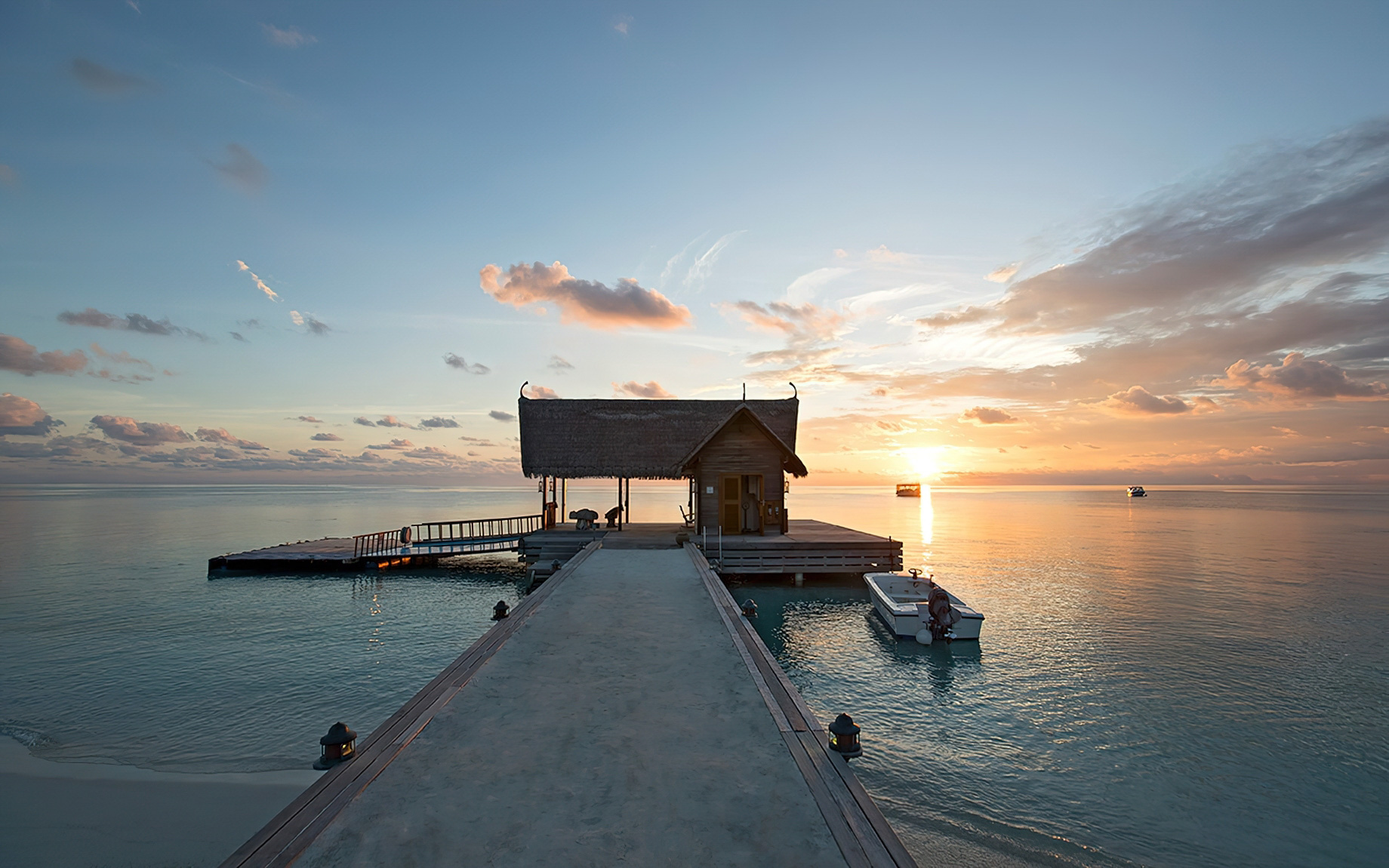 Constance Moofushi Resort – South Ari Atoll, Maldives – Arrival Jetty Sunset