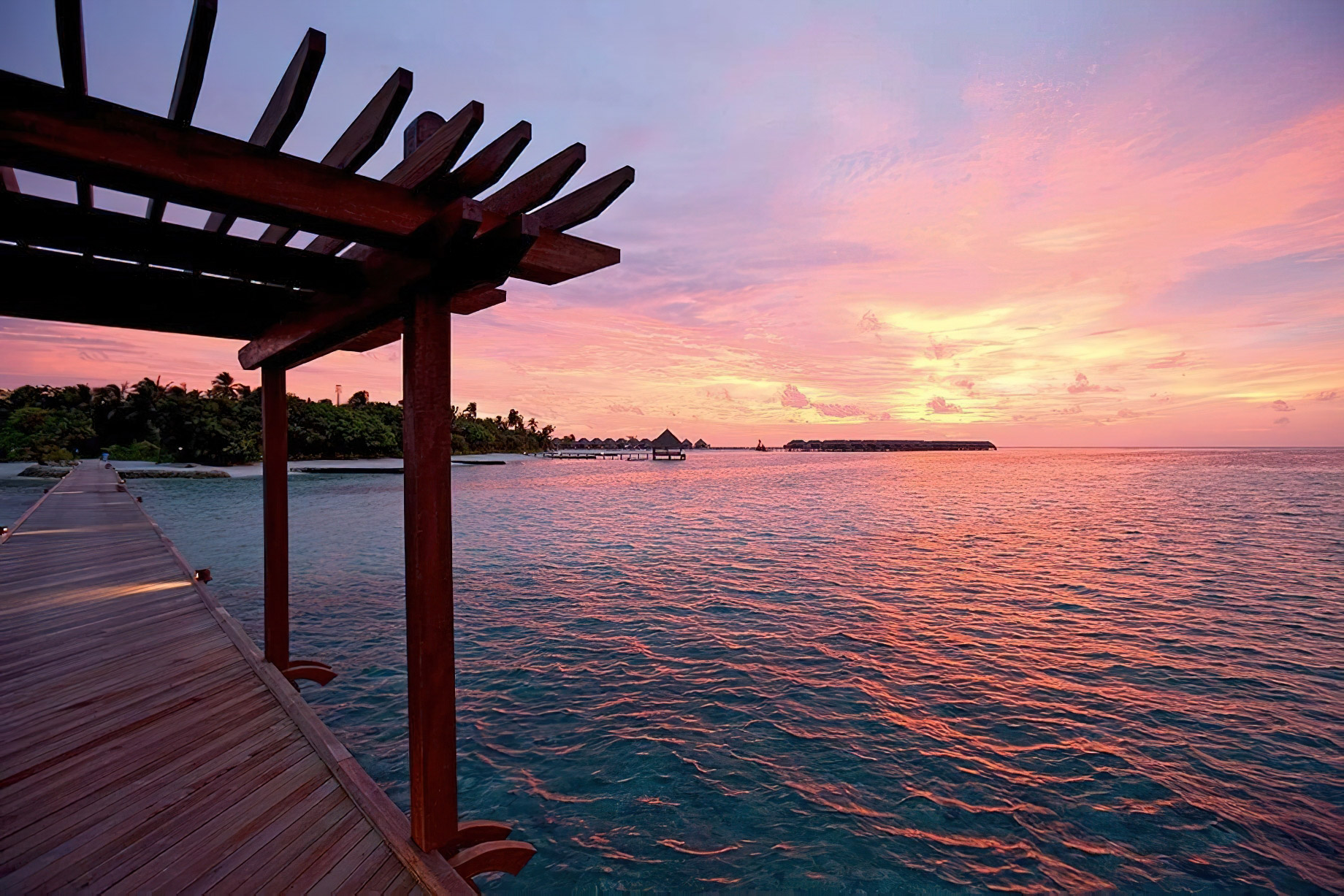 Constance Moofushi Resort – South Ari Atoll, Maldives – Arrival Jetty Sunset View