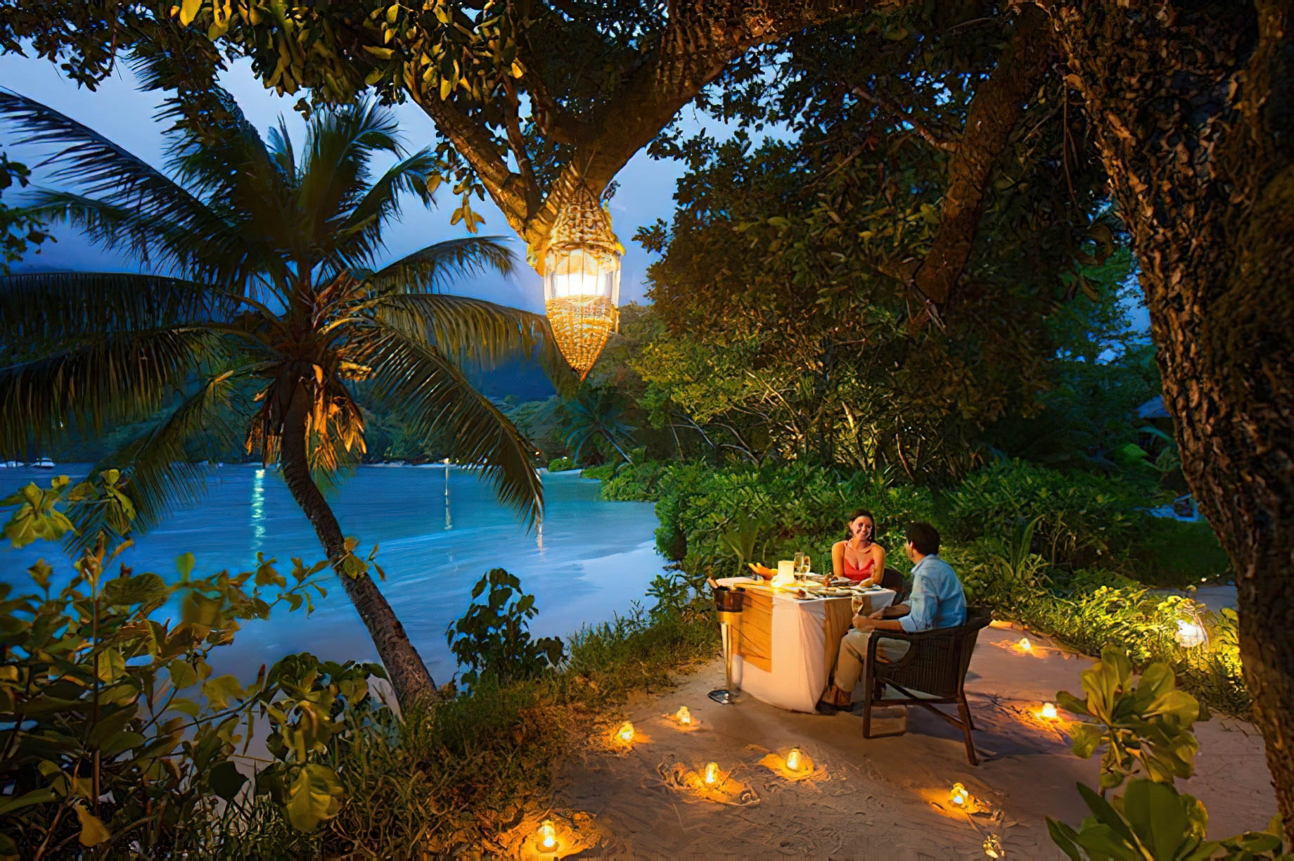 Constance Ephelia Resort - Port Launay, Mahe, Seychelles - Cyann Restaurant Outdoor Dining Night View