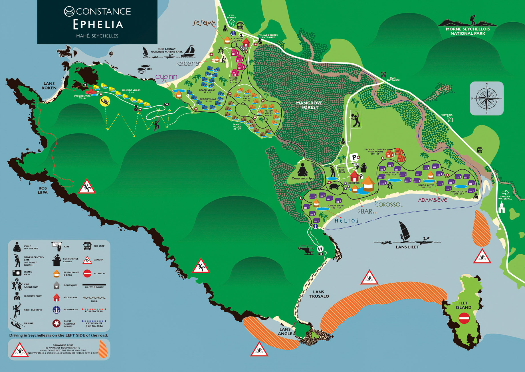Constance Ephelia Resort – Port Launay, Mahe, Seychelles – Map