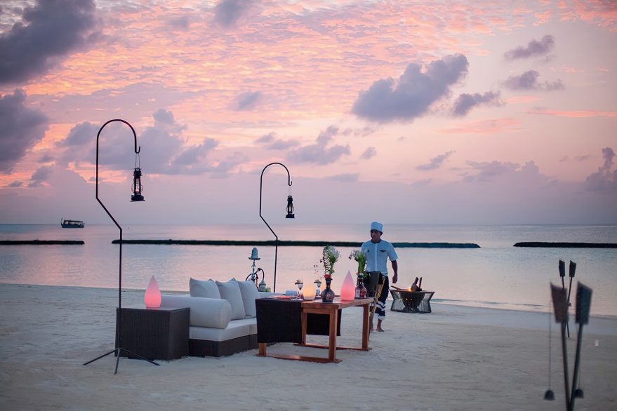 Constance Halaveli Resort - North Ari Atoll, Maldives - Private Beach Sunset Dining