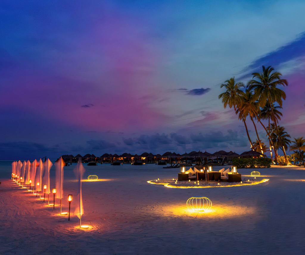 Constance Halaveli Resort - North Ari Atoll, Maldives - Private Beach Night Dining