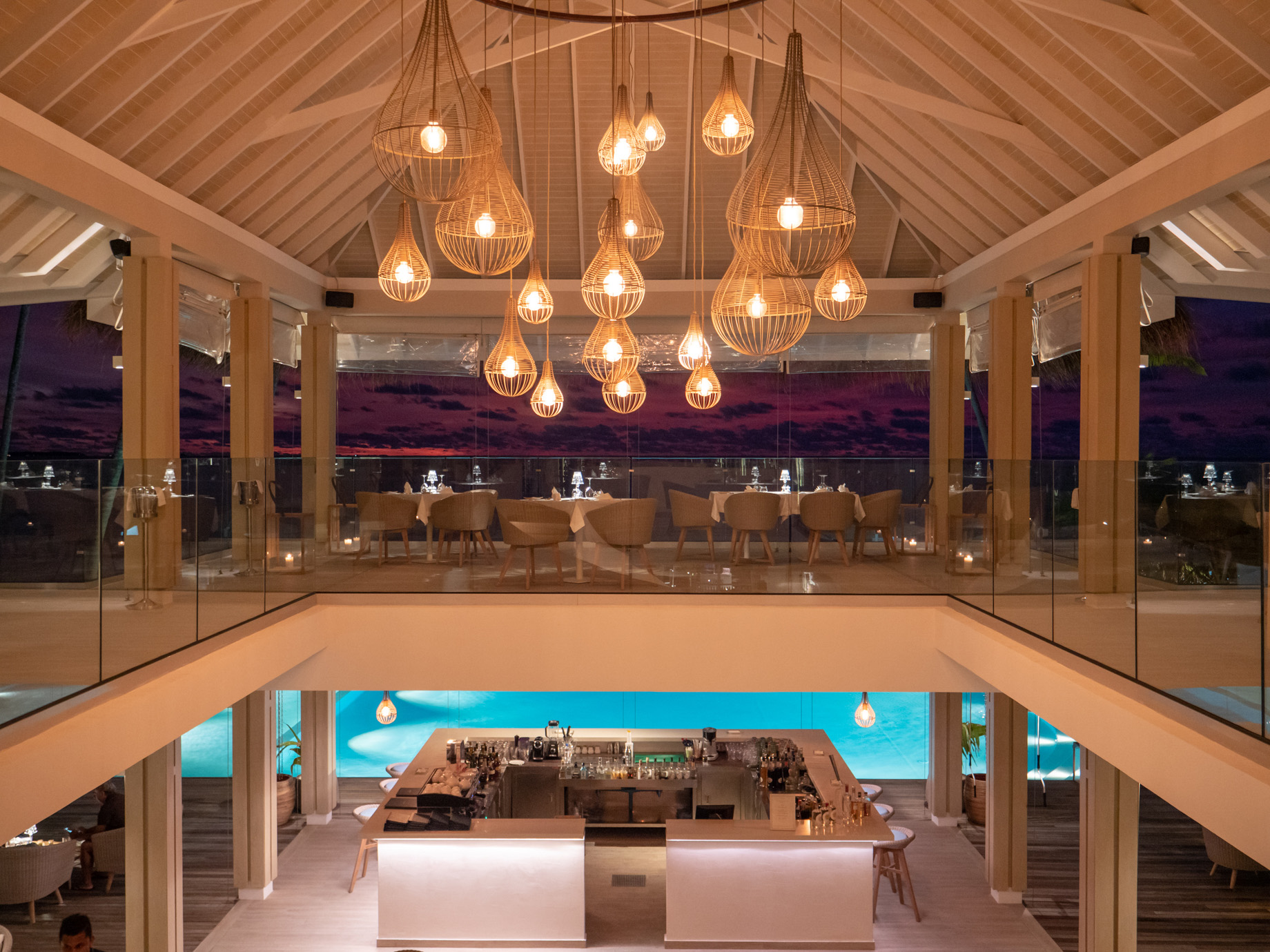 209 – Baglioni Resort Maldives – Maagau Island, Rinbudhoo, Maldives – Gusto Restaurant and Pool Bar Night View