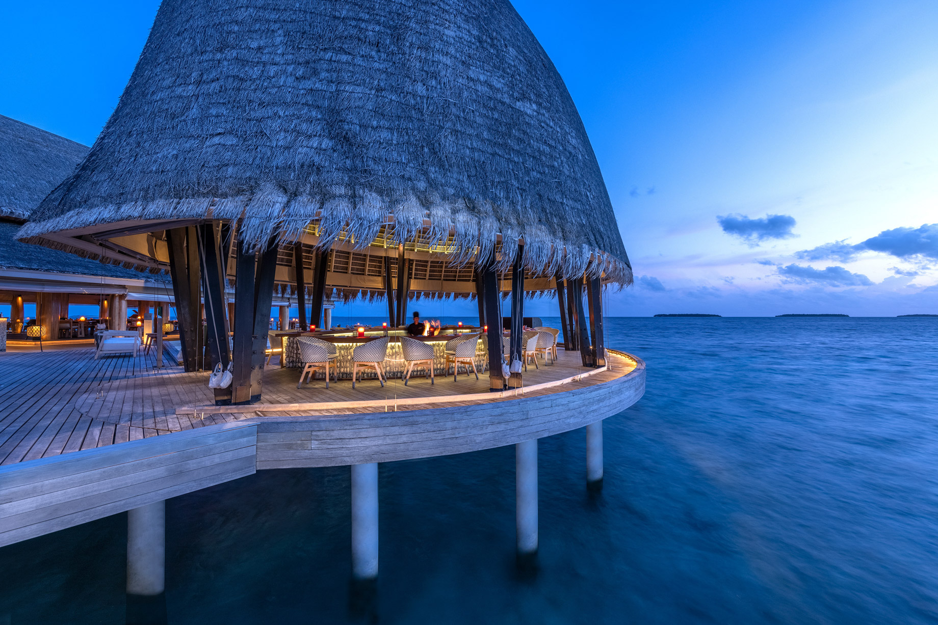 Anantara Kihavah Maldives Villas Resort - Baa Atoll, Maldives - FIRE Restaurant Sunset Ocean View