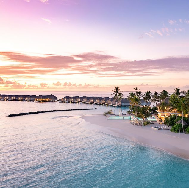 Baglioni Resort Maldives - Maagau Island, Rinbudhoo, Maldives - Aerial View Sunset