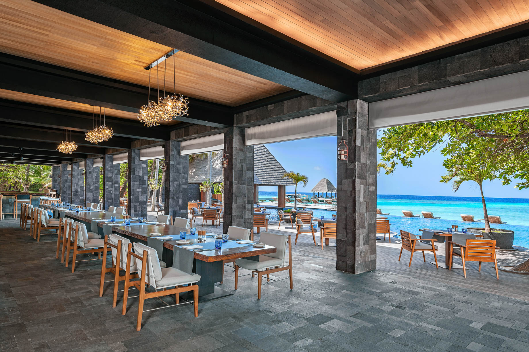 Anantara Kihavah Maldives Villas Resort – Baa Atoll, Maldives – Manzaru Restaurant Poolside Dining