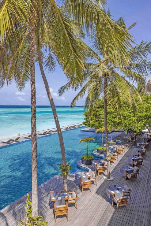 Anantara Kihavah Maldives Villas Resort - Baa Atoll, Maldives - Manzaru Restaurant Poolside Dining