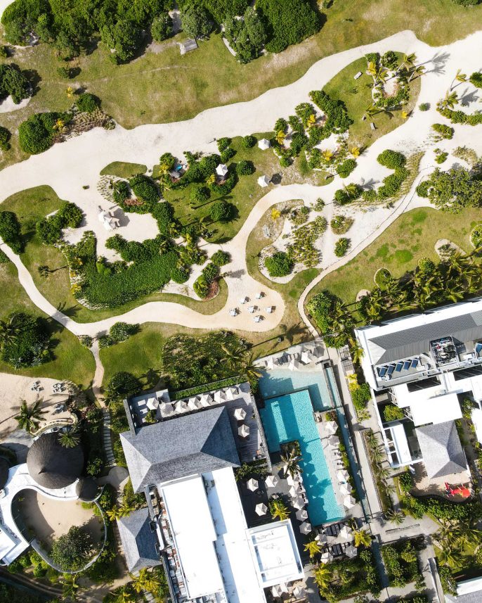 Anantara Iko Mauritius Resort & Villas - Plaine Magnien, Mauritius - Pool Overhead Aerial View