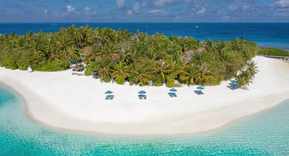 Naladhu Private Island Maldives Resort - South Male Atoll, Maldives - Private Island Beach Aerial View